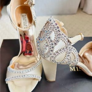 I ivory and rhinestone sandals